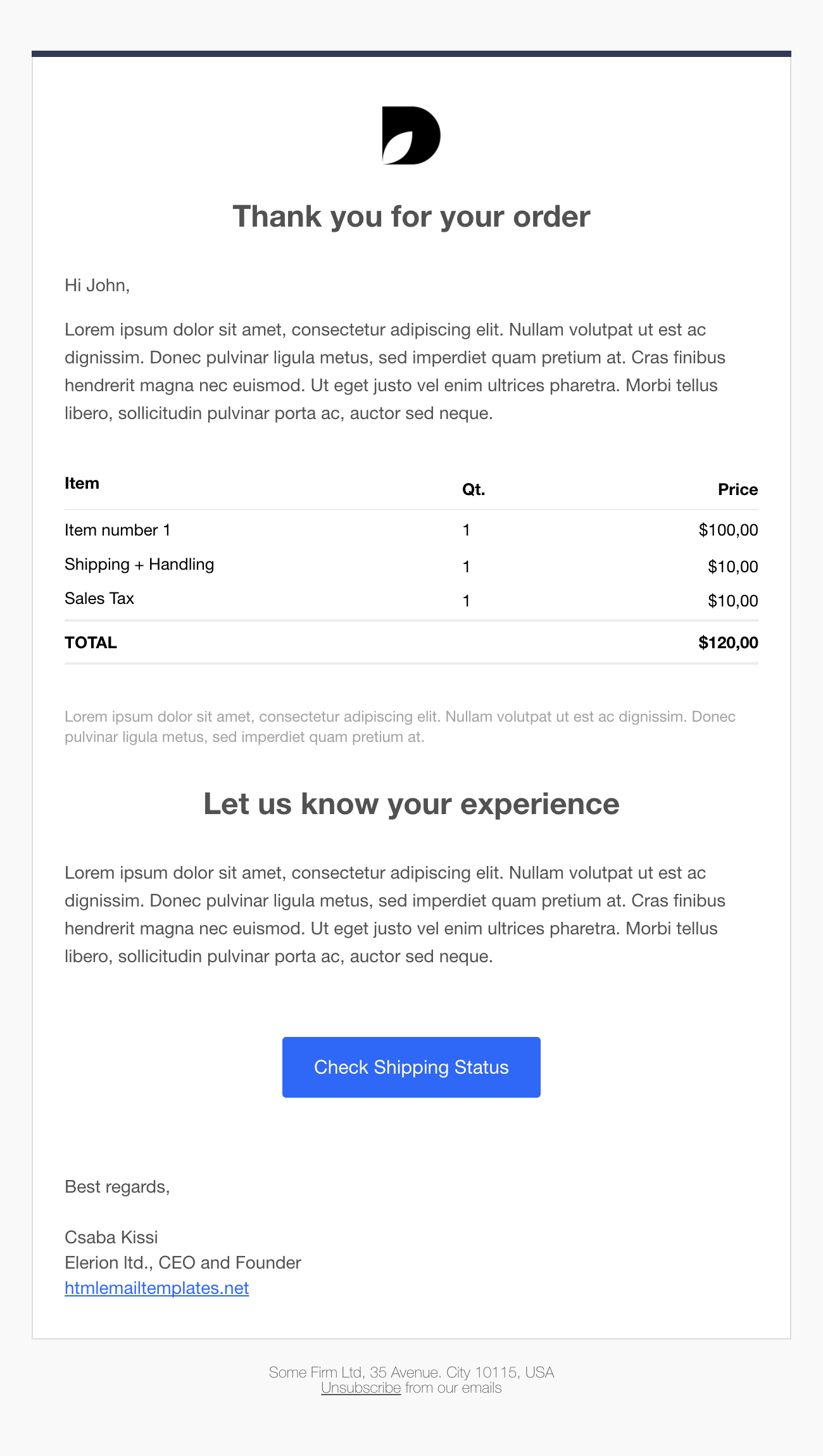 Free HTML Email Templates for SaaS and Startups With Invoice Email Template Html