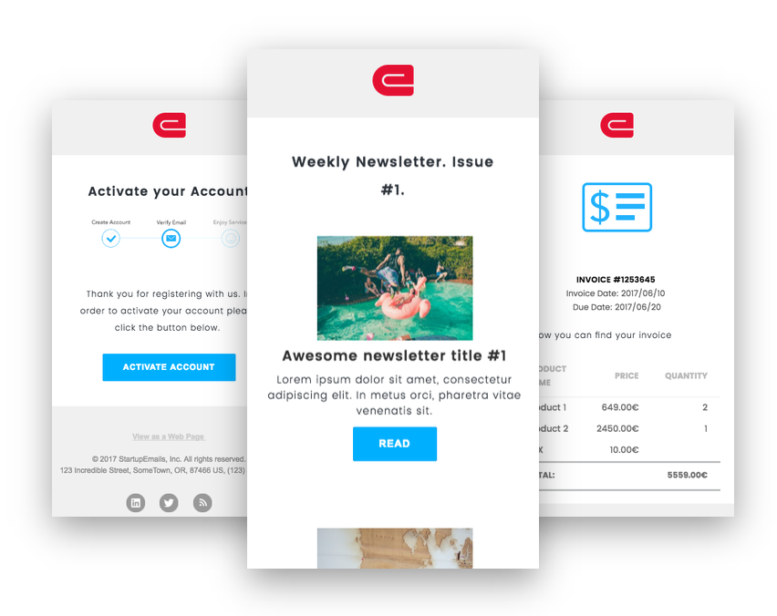 Startup Emails - HTML Email templates