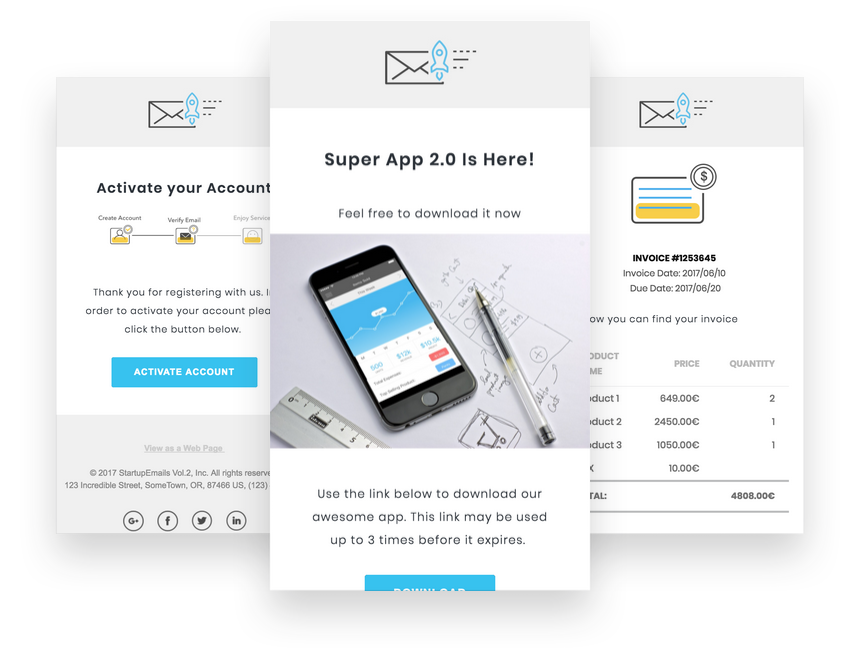 SaaS Email Templates - HTML Email Templates