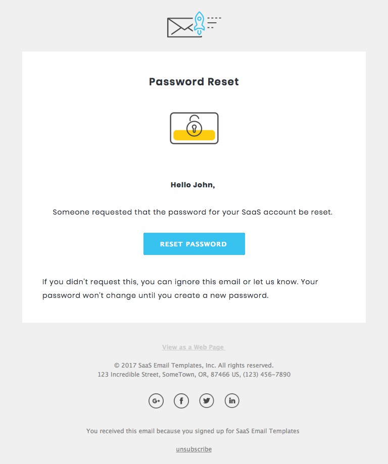 Password Reset - Responsive HTML Email Template