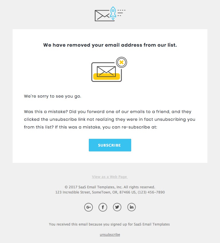 Unsubscribe Responsive HTML Email Template